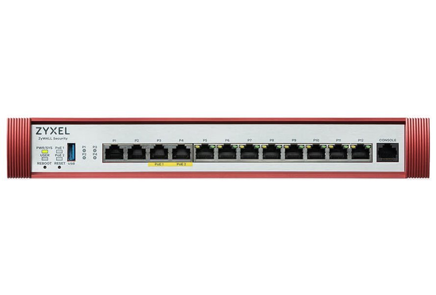 Zyxel USG FLEX 500H Series, 2*2.5G, 2*2.5G (PoE+) & 8 Gigabit user-definable ports, 1*USB with 1 YR Gold Security Pack