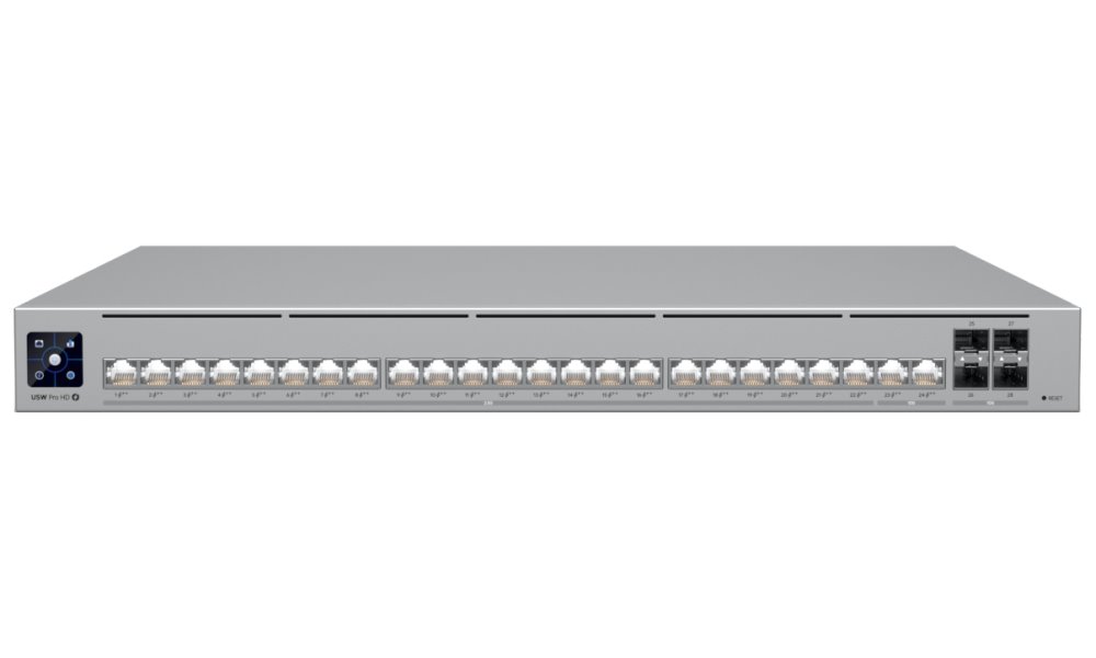 Ubiquiti UniFi Switch Pro HD 24 PoE - 22x 2.5GbE, 2x 10GbE, 4x SFP+, Etherlighting, PoE++ (PoE budget 600W)