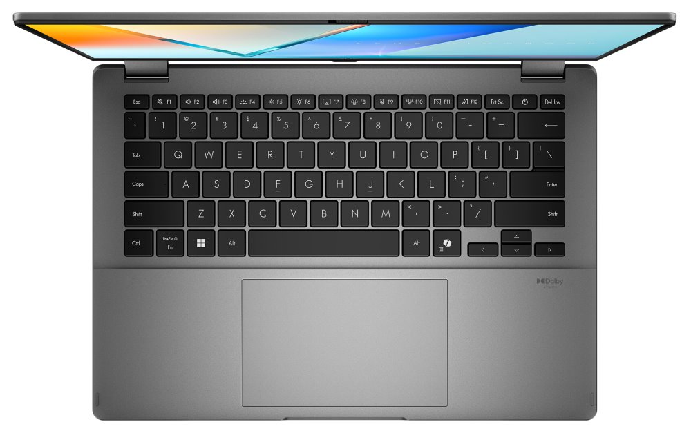 ASUS Vivobook Flip/ CORE ULTRA 7 256V/ 16GB/ 1TB SSD/ Intel® Graphics/ 14"WUXGA,touch,OLED/ W11H/ šedý
