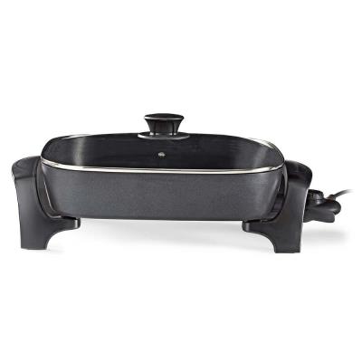 POŠKOZENÝ OBAL - NEDIS elektrická pánev na smažení/ průměr 40 cm/ silné tělo z litého hliníku/ černá