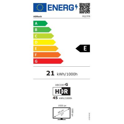 Phantom Gaming by Asrock monitor PG27FRS1A
