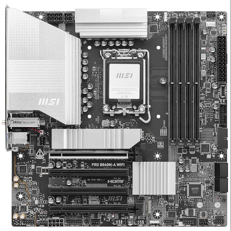 MSI PRO B860M-A WIFI / INTEL B860 / LGA1851 / 4x DDR5 / M.2 / WiFi / mATX