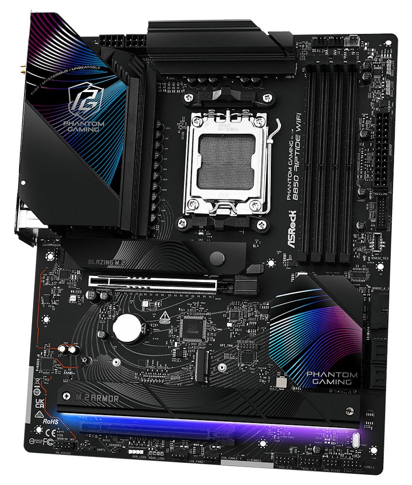 ASRock B850 Riptide WiFi / AMD B850 / AM5 / 4x DDR5 DIMM / 4x M.2 / HDMI / USB-C / WiFi / ATX