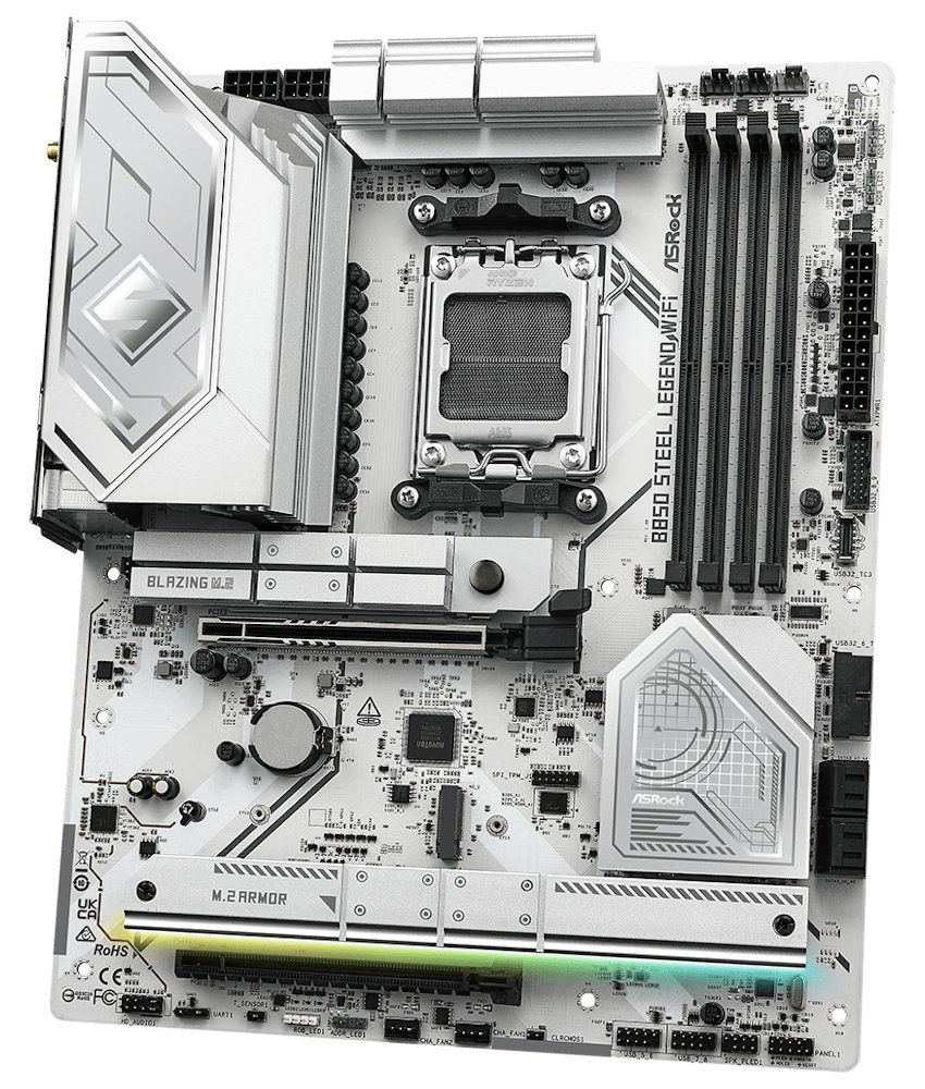 ASRock B850 Steel Legend WiFi / AMD B850 / AM5 / 4x DDR5 DIMM / 4x M.2 / HDMI / USB-C / WiFi / ATX