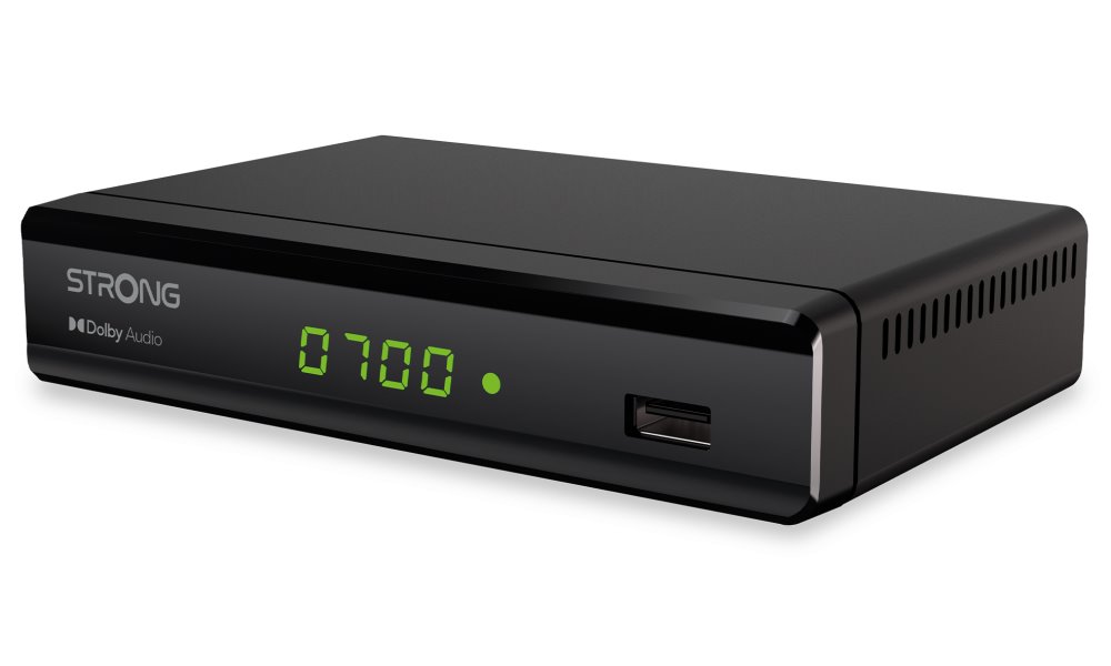 STRONG DVB-T/T2 set-top-box SRT 8119/ s displejem/ Full HD/ H.265/HEVC/ EPG/ USB/ HDMI/ SCART/ černý
