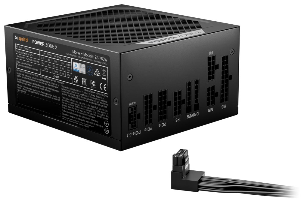 Be quiet! / zdroj POWER ZONE 2 750W / ATX 3.1 / 140mm fan / částečně pasivní / 80 PLUS Platinum