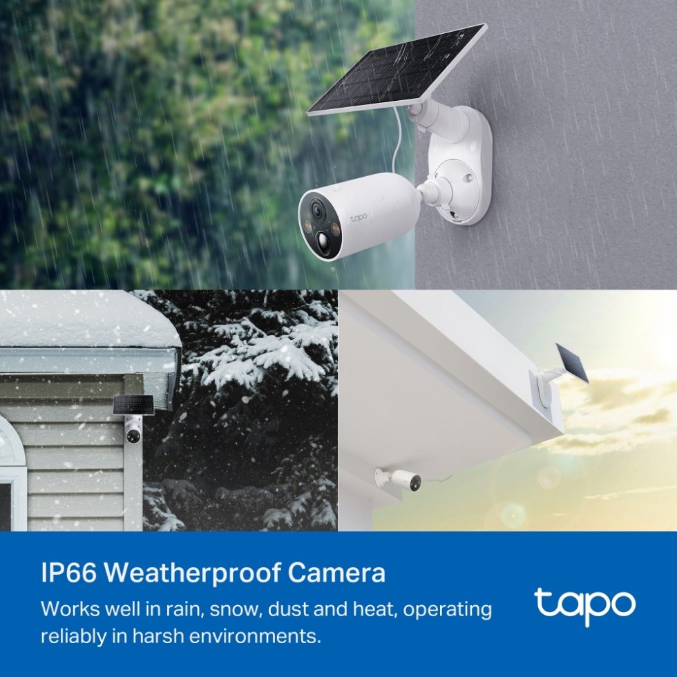 TP-Link Tapo C425 KIT Bateriová WiFi Kamera, venkovní, 4MPx, 2560 × 1440, audio, IR 15m, SD, IP66, solar panel 2.5W