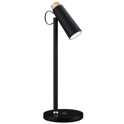 IMMAX LED stolní lampička TIT/ Qi nabíjení/ 12W/ DC12V/1A/ 100-240 VAC/ 150lm/ černá se zlatými prvky