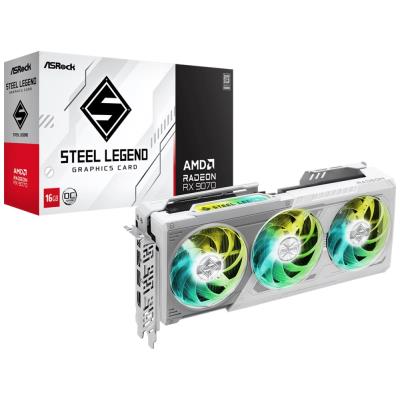 ASROCK AMD Radeon RX 9070 Steel Legend 16GB OC / 16GB GDDR6 / PCI-E / HDMI / 3x DP / Bílá