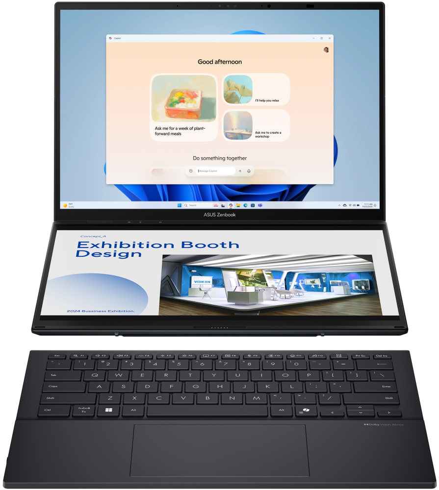 ASUS Zenbook Duo/ Core Ultra 7 255H/ 32GB/ 1TB SSD/ Intel Arc/ 14"WQXGA+,120Hz,touch/ W11H/ šedý