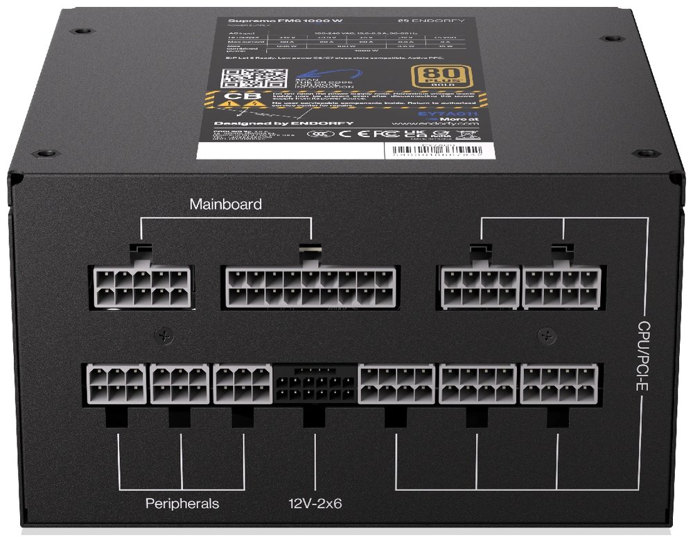 Endorfy zdroj Supremo FM6 Gold 1000W / ATX3.1 / 120mm / modulární / 80 Plus Gold