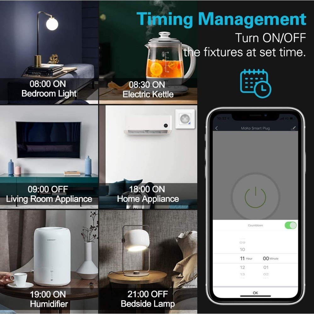 IMMAX NEO SMART chytrá vnitřní zásuvka bez kolíku (typ F)/ 16A/ 1x USB/ 1x USB-C/ PD 20W/ Zigbee/ LIDL/ TUYA