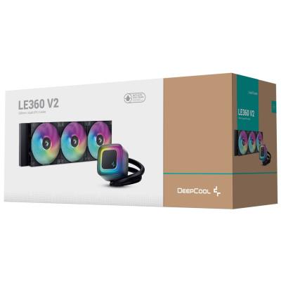 DEEPCOOL vodní chladič LE360 V2 / 3x120 PWM ARGB fan / displej / černý
