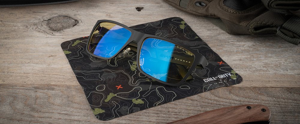 GUNNAR kancelářske/herní brýle CALL OF DUTY UAV EDITION ONYX TOPO * jantarová skla * BLF 65 * GUNNAR focus