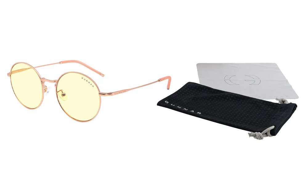 GUNNAR kancelářske/herní brýle ELLIPSE ROSE GOLD * jantárová skla * BLF 65 * GUNNAR focus
