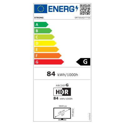 STRONG SMART LED TV 55"/ SRT55UG7773C/ UHD/ 3840x2160/ DVB-T2/C/S2/ H.265/HEVC/ 3xHDMI/ 2xUSB/ Wi-Fi/ LAN/ G/ ANDROID 14