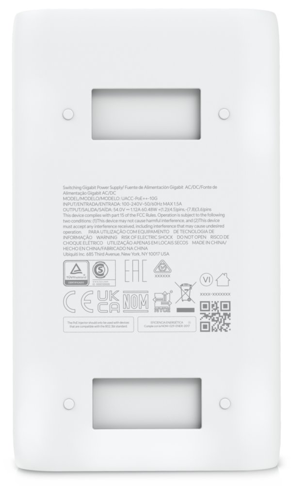 Ubiquiti UniFi 10G PoE++ Adapter (60W) - 10Gigabit PoE injektor, 48V, 60W, včetně napájecího kabelu