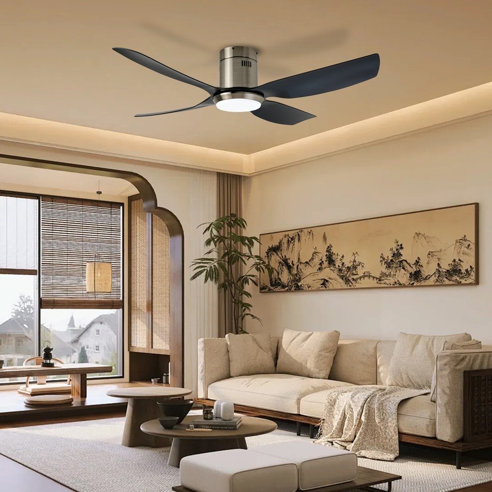 IMMAX NEO LITE PURE SMART LED stropní svítidlo s ventilátorem 24W, Wi-Fi, TUYA, černo-stříbrné