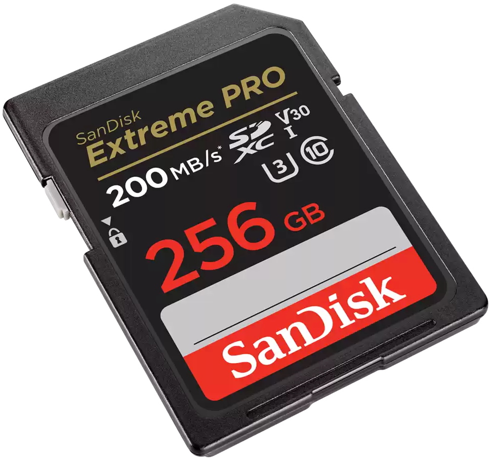 SanDisk Extreme PRO 256GB SDXC / UHS-I, Class 10, U3, V30 /  up to 200MB/s & 140MB/s Read/Write / + 2 years RescuePRO