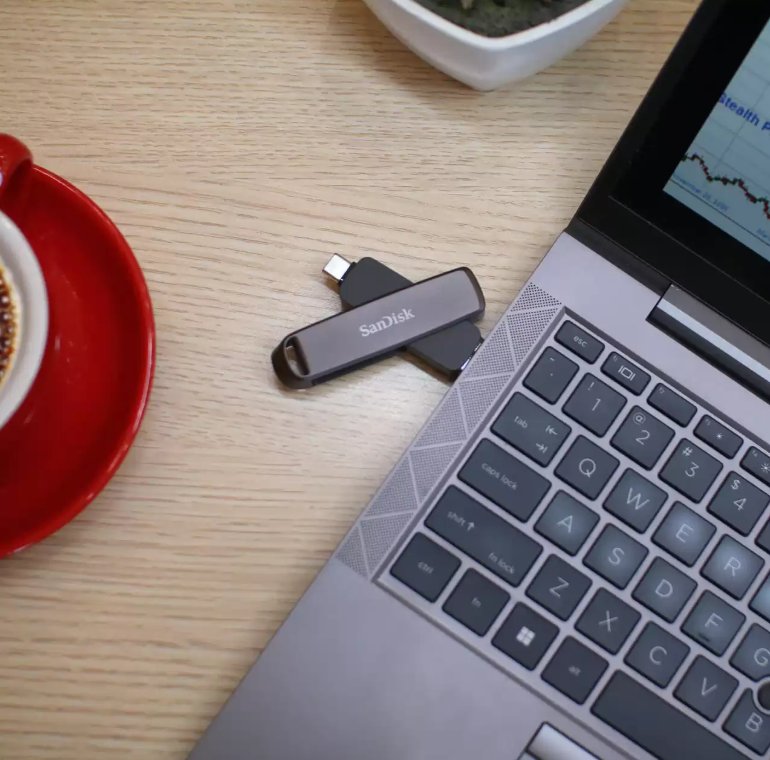 SanDisk Extreme PRO Dual Drive 512GB / USB Type-C + USB Type-A / USB 3.2 Gen 1 / kov / černá