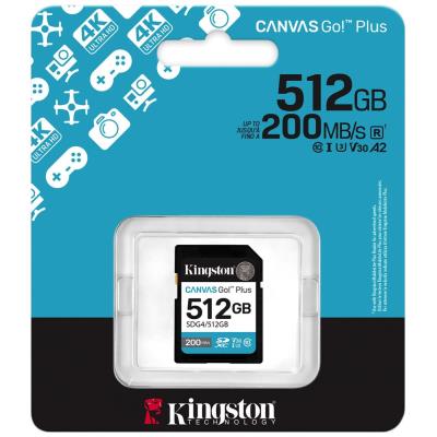 KINGSTON Canvas Go Plus Gen4 512GB SDXC / C10 / UHS-I U3 V30 / up to  200MB/s
