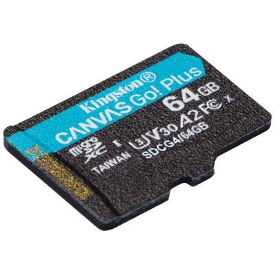 KINGSTON Canvas Go Plus Gen4 64GB microSDXC / C10 / UHS-I U3 V30 / up to  200MB/s / bez adaptéru