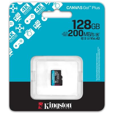KINGSTON Canvas Go Plus Gen4 128GB microSDXC / C10 / UHS-I U3 V30 / up to  200MB/s / bez adaptéru