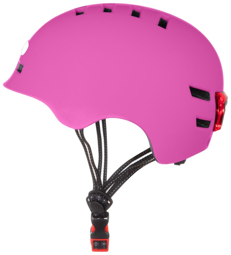 BLUETOUCH bezpečnostní helma s LED/ velikost M/ růžová