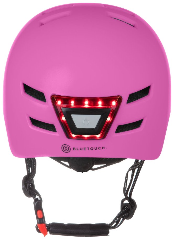 BLUETOUCH bezpečnostní helma s LED/ velikost M/ růžová