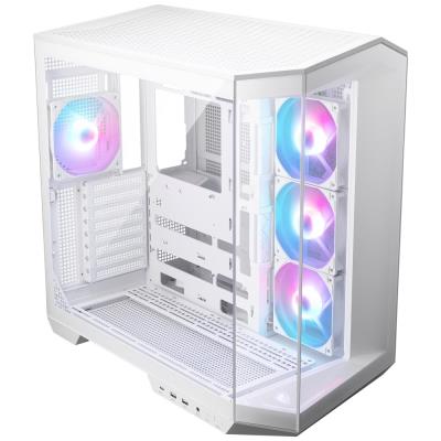 POŠKOZENÝ OBAL - MSI skříň MAG PANO 100R PZ White/ bez zdroje/ levé a přední sklo/ 4x 120 mm A-RGB fan/ 1x USB-C/ 1x USB3.2/ b...