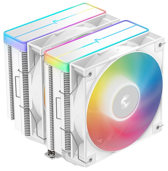 DEEPCOOL chladič AG620 WH ARGB V2 / 2x 120mm fan / 6x heatpipes / PWM / pro Intel i AMD / bílý