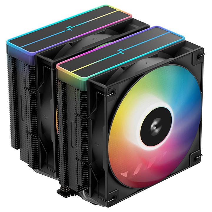 DEEPCOOL chladič AG620 BK ARGB V2 / 2x 120mm fan / 6x heatpipes / PWM / pro Intel i AMD / černý