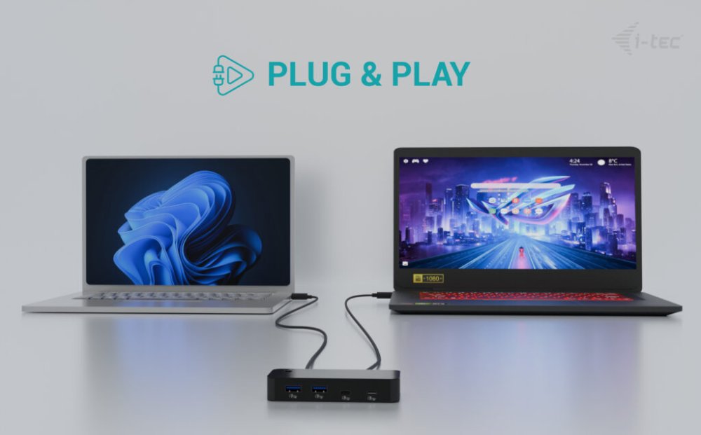 i-tec univerzální KVM HUB 2x USB-C + 2x USB-A 3.0 Port