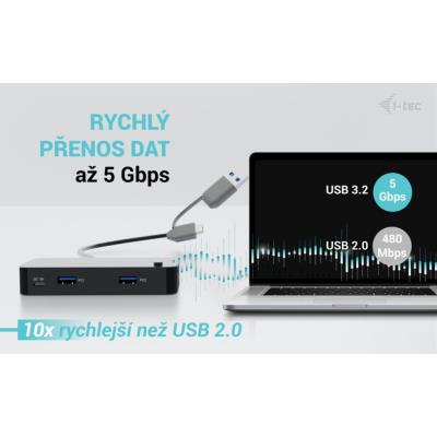 i-tec univerzální KVM HUB 2x USB-C + 2x USB-A 3.0 Port