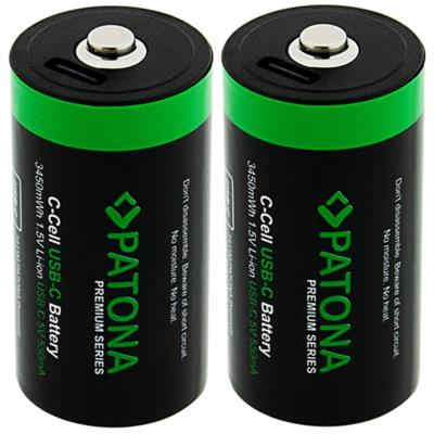 PATONA nabíjecí baterie LR14 (C) Li-lon 2300mAh 1,5V s USB-C nabíjením, 2ks v balení