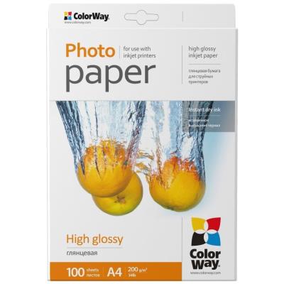 COLORWAY fotopapír/ high glossy 200g/m2, A4/ 100 kusů