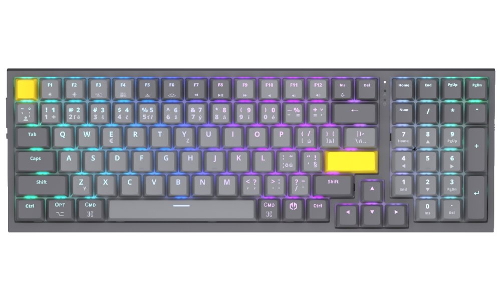 Endorfy mechanická klávesnice Celeris 1800 / BT / USB / bezdrát / MacOS kompatibilní / sidetune / US layout