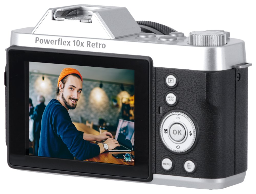 POŠKOZENÝ OBAL - Rollei Powerflex 10x Retro/ 8 MPix/ 10x zoom/ 2,88" LCD/ 1440p video/ Černý