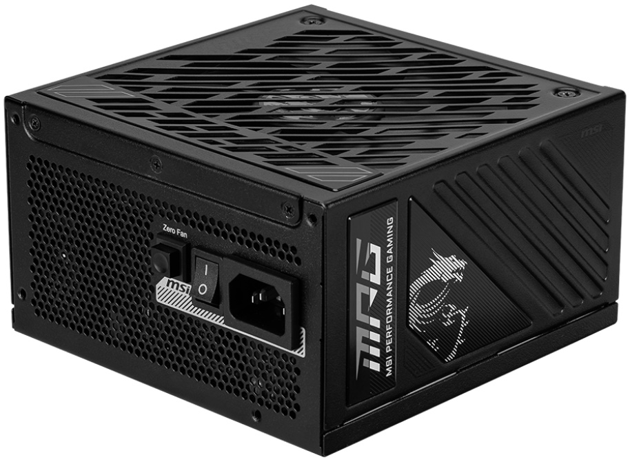 MSI zdroj MPG A850GS PCIE5/ 850W/ ATX3.1/ akt. PFC/ 10 let celk. záruka/ 135mm fan/ modulární kabeláž/ 80PLUS Gold