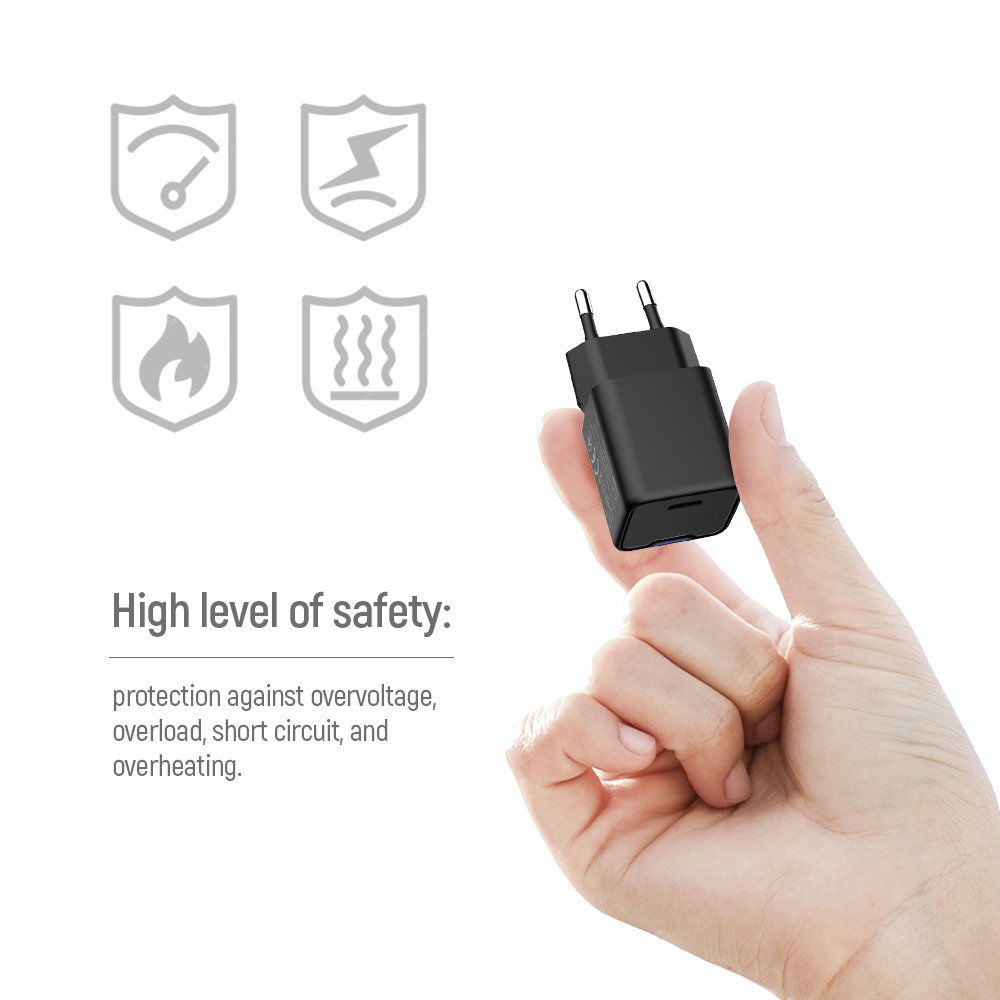 COLORWAY 1x USB-C/ síťová nabíječka/ GaN/ PD/ PPS/ 25W/ Černá
