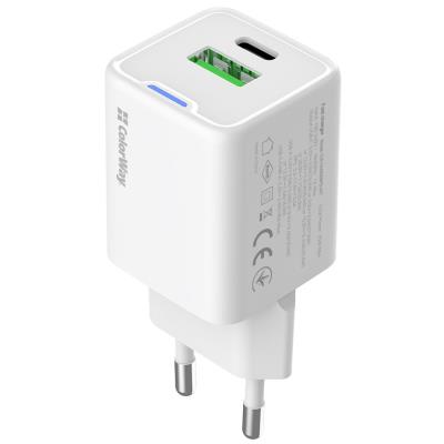 COLORWAY 1x USB-C/ síťová nabíječka/ GaN/ PD/ PPS/ QC/ 35W/ Včetně 100cm kabelu/ Bílá