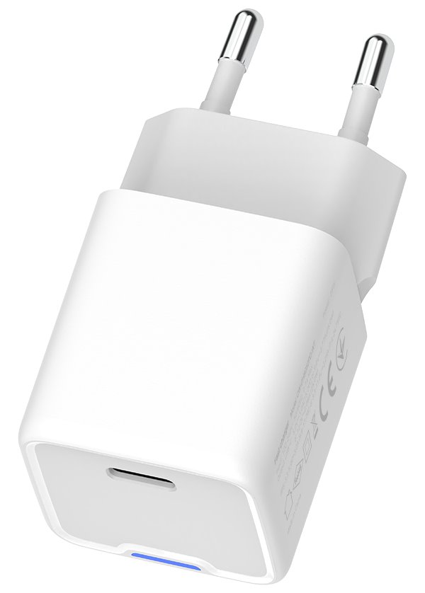 COLORWAY 1x USB-C/ síťová nabíječka/ GaN/ PD/ PPS/ 35W/ Včetně 100cm kabelu/ Bílá