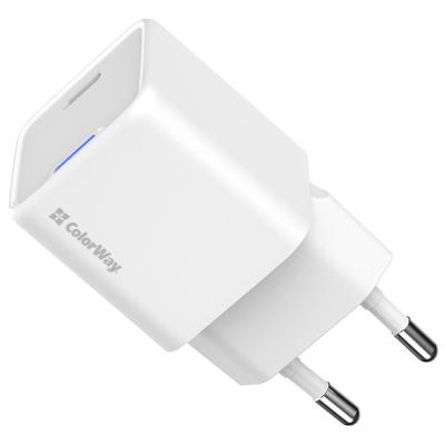 COLORWAY 1x USB-C/ síťová nabíječka/ GaN/ PD/ PPS/ 35W/ Bílá