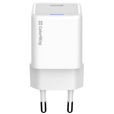 COLORWAY 1x USB-C/ síťová nabíječka/ GaN/ PD/ PPS/ 35W/ Včetně 100cm kabelu/ Bílá
