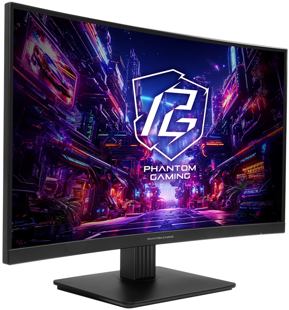 Phantom Gaming by Asrock monitor zakřivený PG27QRT1B 27"/VA/2560x1440/180Hz/300cd/m2/1ms/HDMI/DP/speaker