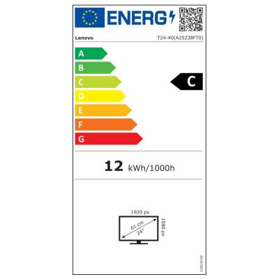 Lenovo T24-40/ 23,8" IPS/ 1920x1080/ 16:9/ 250cd/m2cmd/ 1500:1/ 4ms/ HDMI/ VGA/ DP/ USB/ PIVOT/ černý