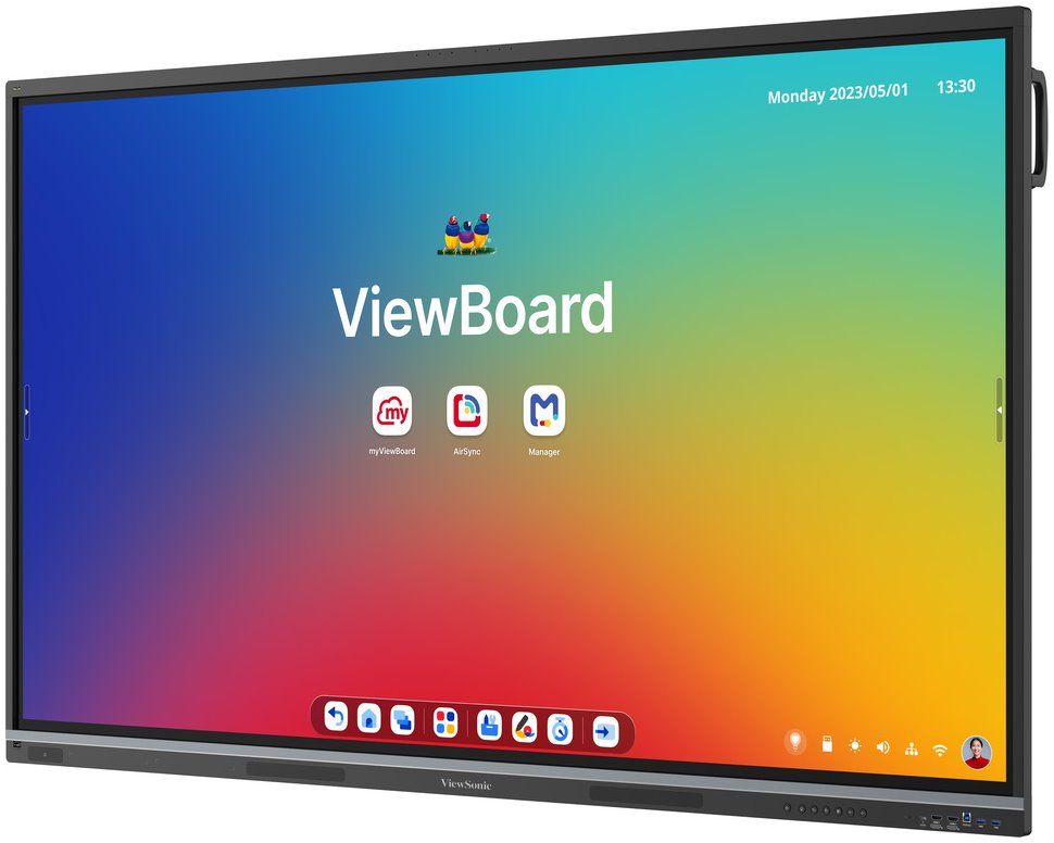 ViewSonic dotykový panel IFP7551 4K 75" Android 14 EDLA, 50 Multi touch,400nits,16G RAM/128GB,OPS slot,HDMI,VGA,DP,USB