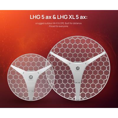 MikroTik LHG 5 ax, outdoor klient, anténa 24,5 dBi, 7°, GbE, 802.11a/n/ac/ax, L3 (5GHz)