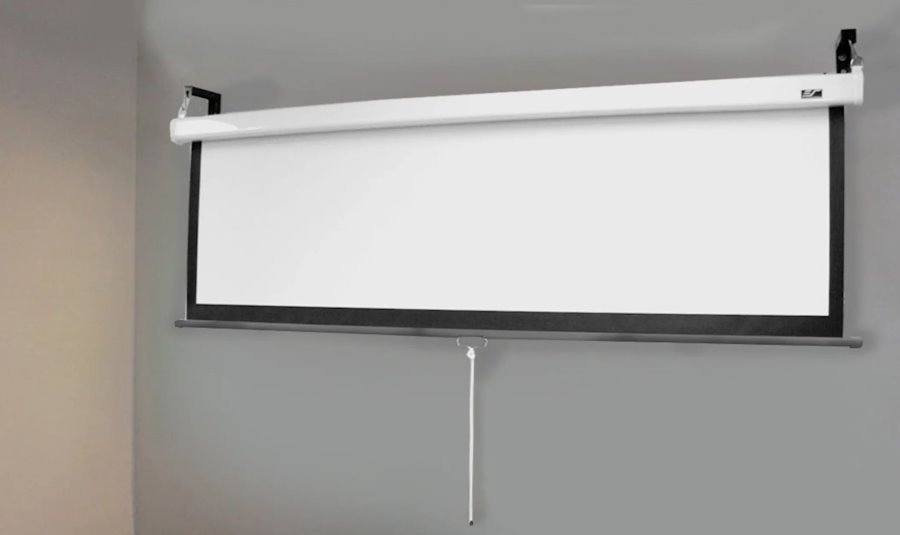 POŠKOZENÝ OBAL - ELITE SCREENS plátno roleta 120" (304,8cm)/ 16:9/ 149,4×265,7cm/ gain 1.1/ case bílý/ MaxWhite FG/ slow retra...