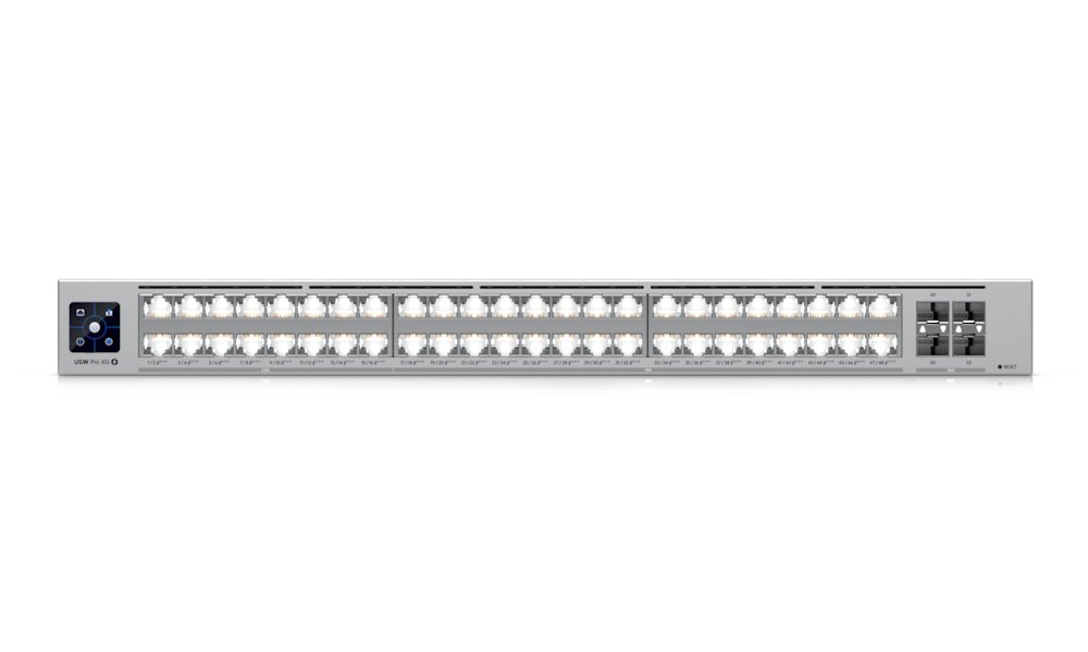 Ubiquiti UniFi Switch Pro XG 48 PoE - 32x 10GbE, 16x 2.5GbE, 4x SFP28, Etherlighting, 48x PoE+++ (PoE budget 1080W)